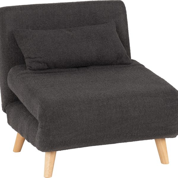 Astoria Chair Bed Grey Boucle Fabric