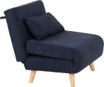 Astoria Chair Bed Navy Blue Fabric