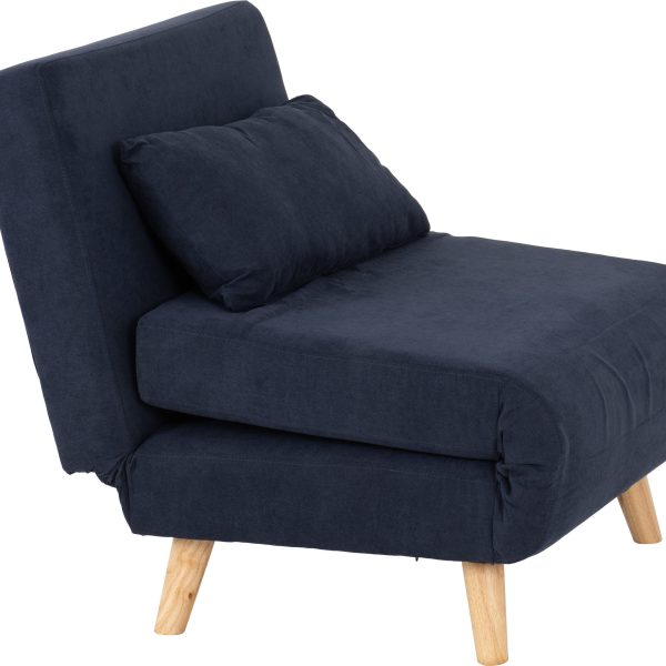 Astoria Chair Bed Navy Blue Fabric