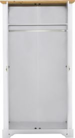 Toledo 2 Door Wardrobe White/Oak Effect - Image 2