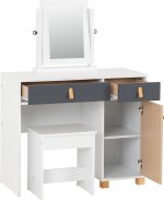 Brooklyn Study Desk or Dressing Table Set Oak Effect Grey - Image 2