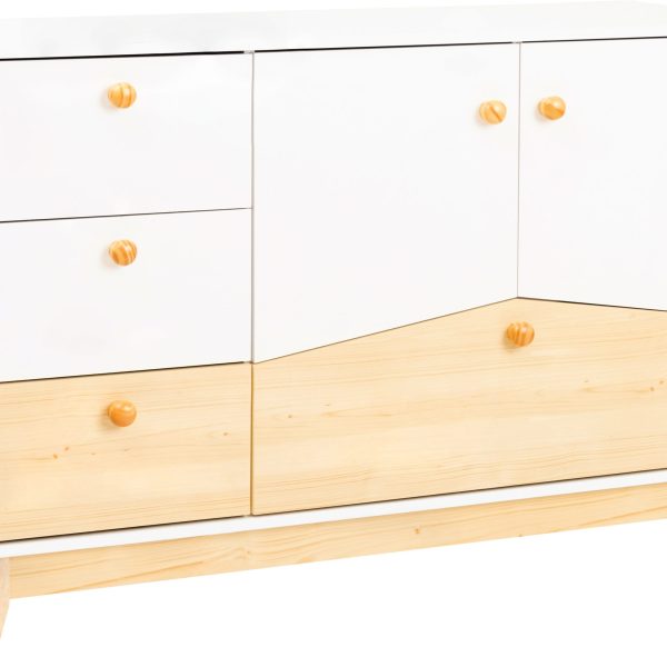 Cody 2 Door 4 Drawer Storage Unit White Pine Effect