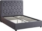 Madison Double Bed Grey Velvet Fabric - Image 2