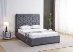 Madison Double Bed Grey Velvet Fabric
