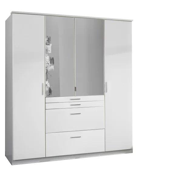 Aachen - White T12619 4 Door Wardrobe