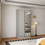 Berlin 2 Door 100CM  Grey sliding wardrobe - Image 4