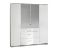 Clack - White And white Gloss 4 Door Wardrobe