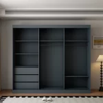 Berlin 3 Door Dark Grey sliding wardrobe - Image 3