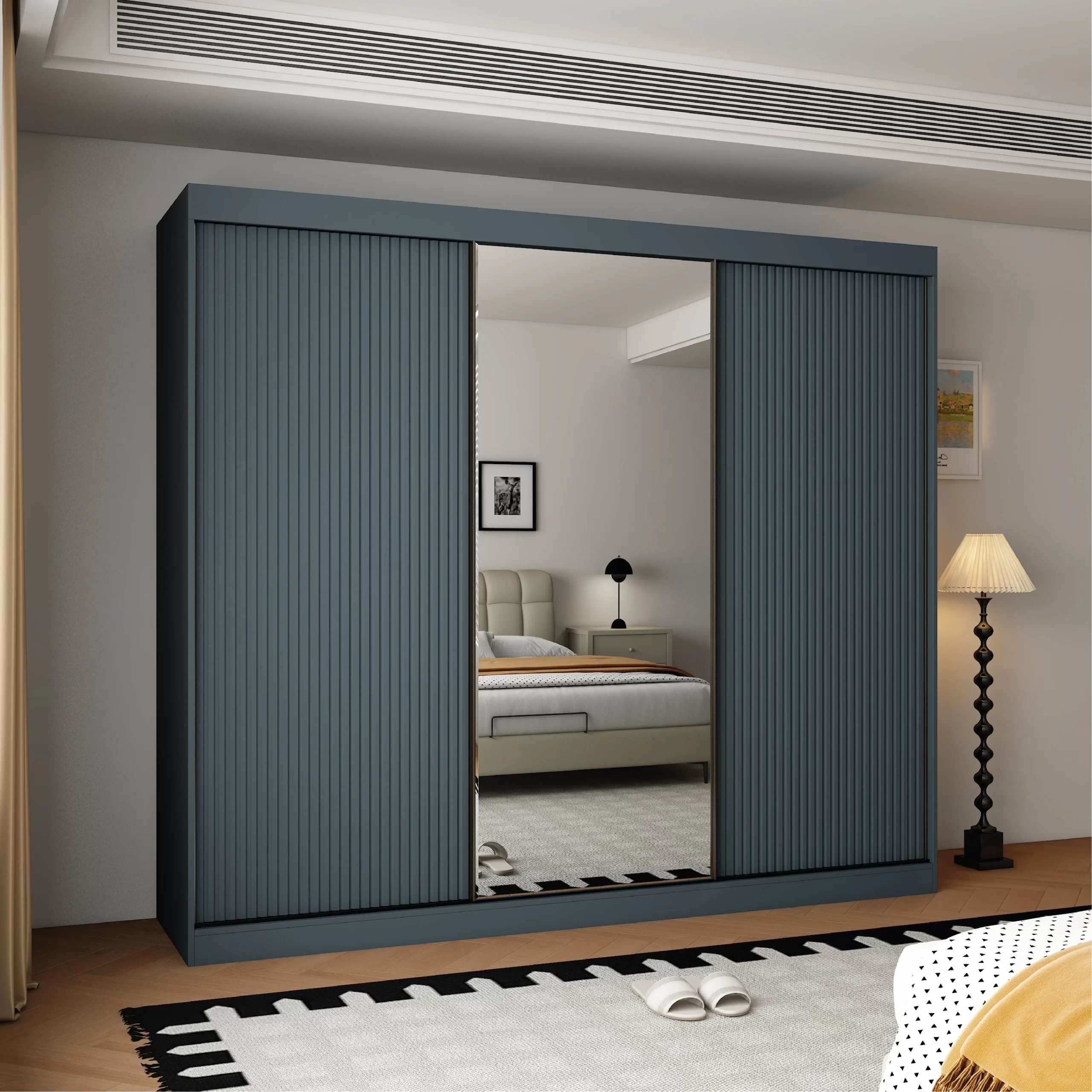 12-1768233571-69651a6320513-w-main.webp Berlin 3 Door Dark Grey sliding wardrobe - Image 1