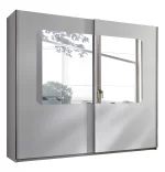 Bergen - White and Oak Sliding 270cm wardrobe