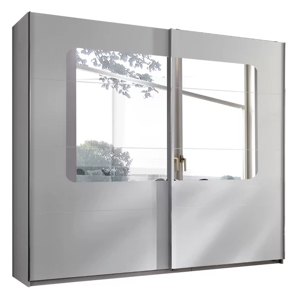 Bergen - White and Oak Sliding 270cm wardrobe