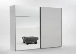 Ernie 225cm wide 2 Door sliding wardrobe White finish