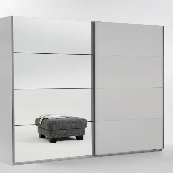 Ernie 225cm wide 2 Door sliding wardrobe White finish