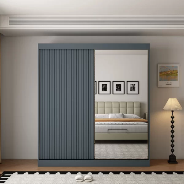 Berlin 2 Door Dark Grey 200CM sliding wardrobe