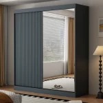 Berlin 2 Door Dark Grey 200CM sliding wardrobe - Image 3