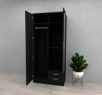 ROMA - Black oak 2 Door wardrobe - Image 2