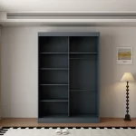 Berlin 2 Door Dark Grey 150CM sliding wardrobe - Image 2