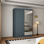 Berlin 2 Door Dark Grey 150CM sliding wardrobe - Image 11