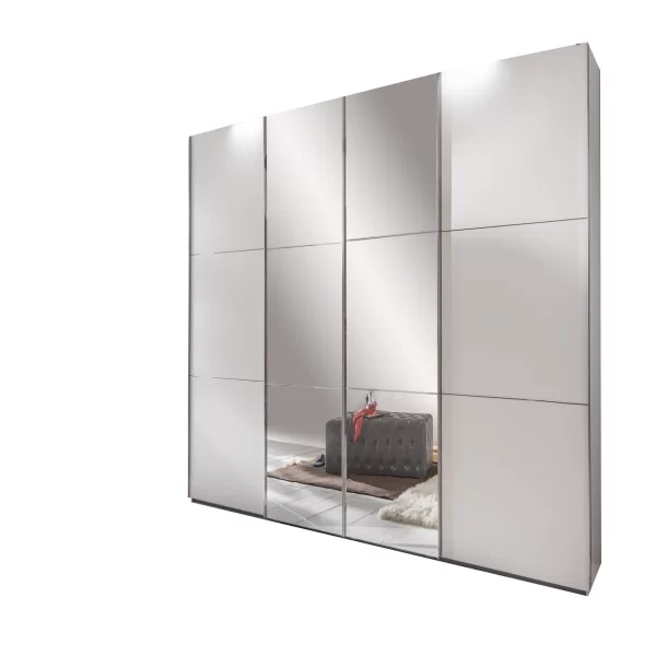 Escape 350 - WHITE 4 door sliding wardrobe