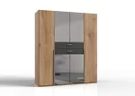 Denver - planked oak And graphite 4 Door Wardrobe