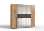 Denver - planked oak And graphite 5 Door Wardrrobe