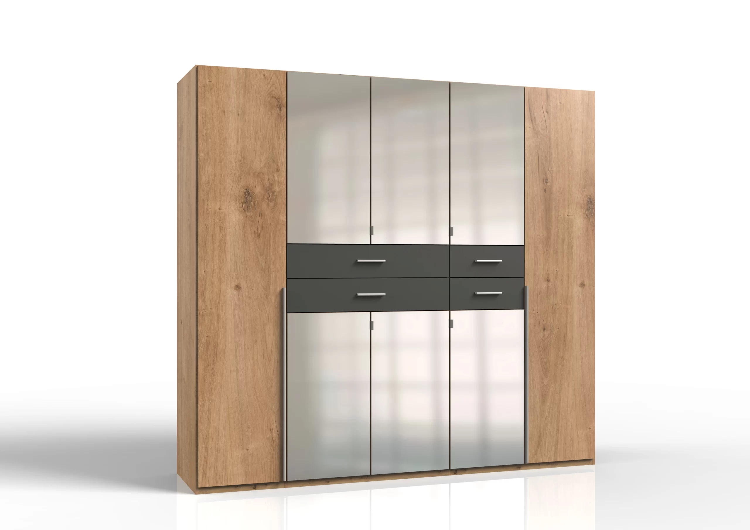 142-1752956289-687bfd81beb75-w-main.webp Denver - planked oak And graphite 5 Door Wardrrobe - Image 1