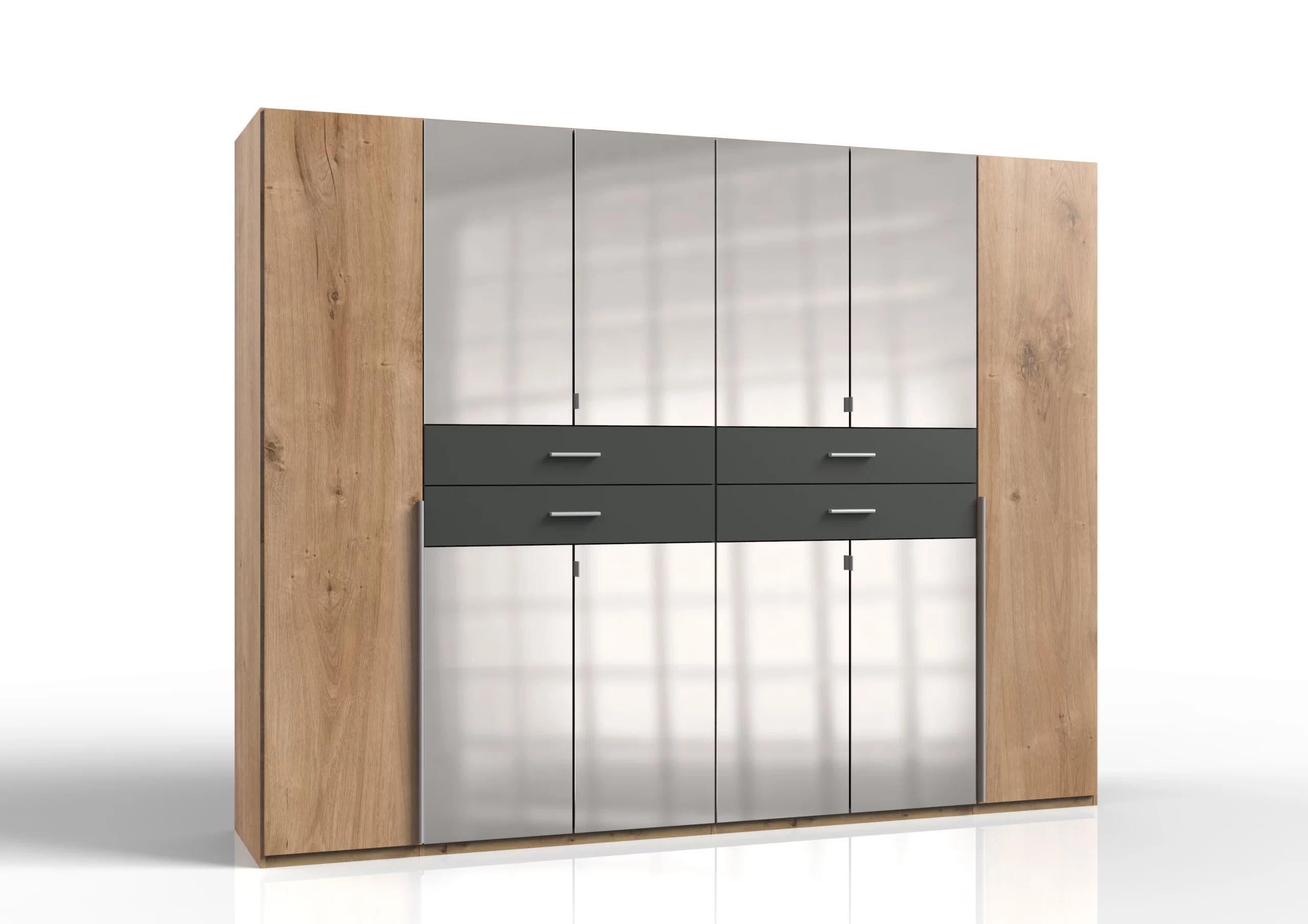 143-1752956249-687bfd5932c64-w-main.webp Denver - planked oak And graphite 6 door wardrobe - Image 1