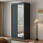 Berlin 2 Door Dark Grey 100CM sliding wardrobe