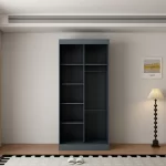 Berlin 2 Door Dark Grey 100CM sliding wardrobe - Image 7