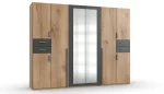 Vegas - planked oak And graphite 6 door wardrobe - Image 2