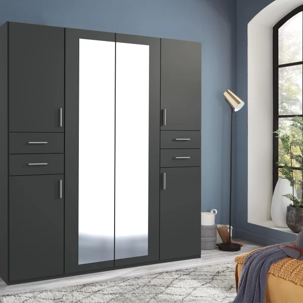 Vegas - Graphite 4 DOOR Wardrobe