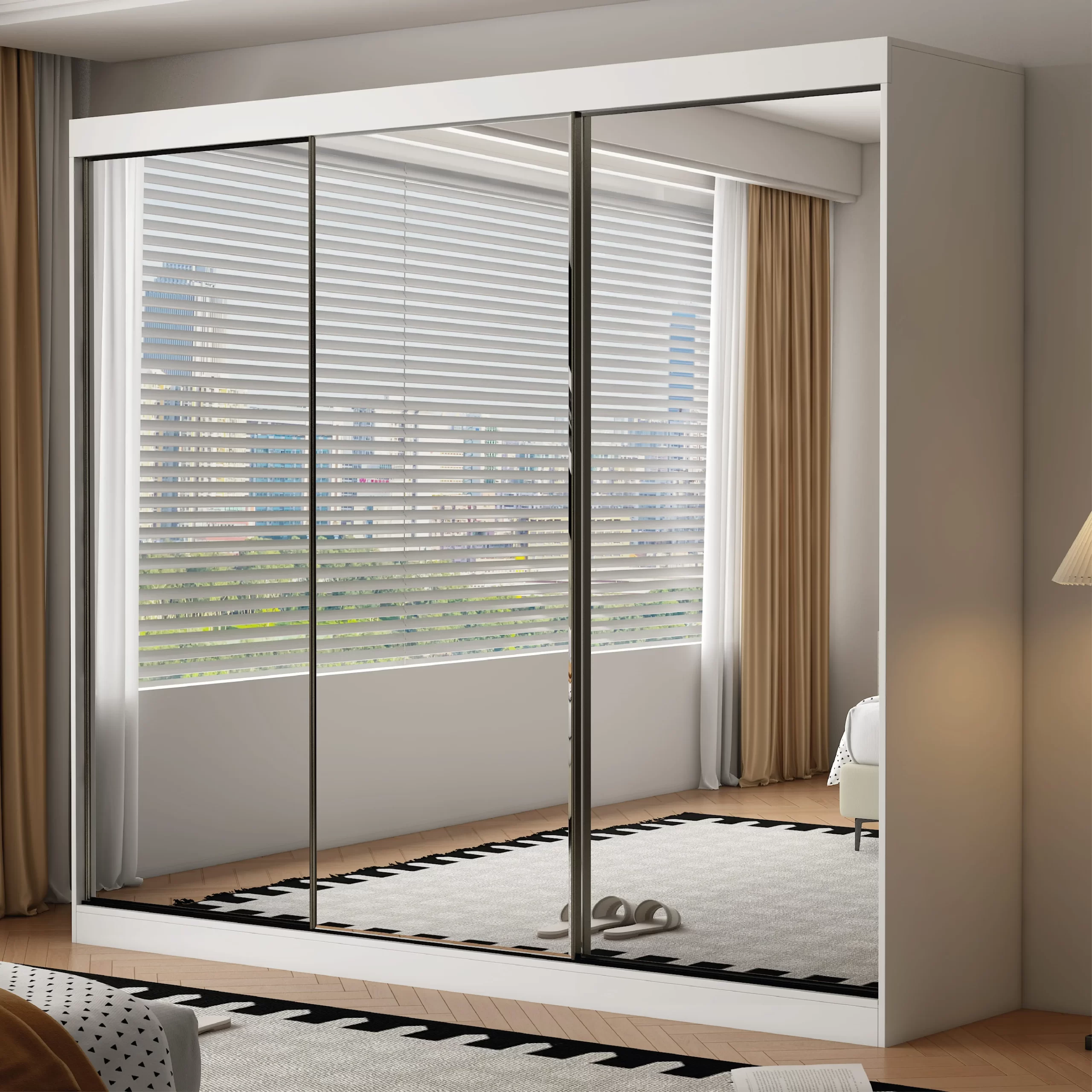 16-1768235476-696521d48fee4-w-main.webp Oracle 3 Door Full Mirror 250CM sliding wardrobe - Image 1
