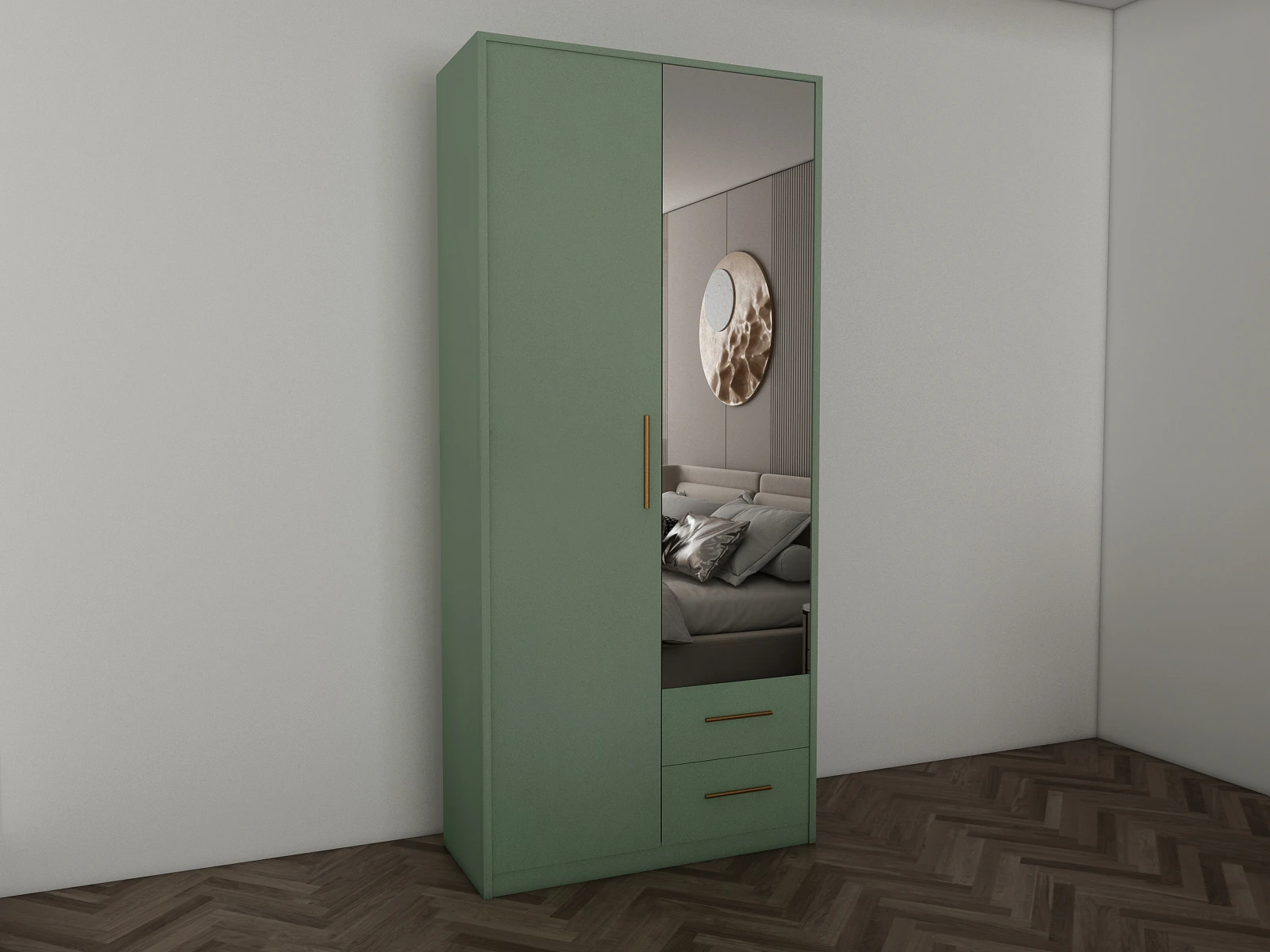 164-1752872926-687ab7de0f27e-w-main.webp Swindon Green 2 Door Wardrobe - Image 1