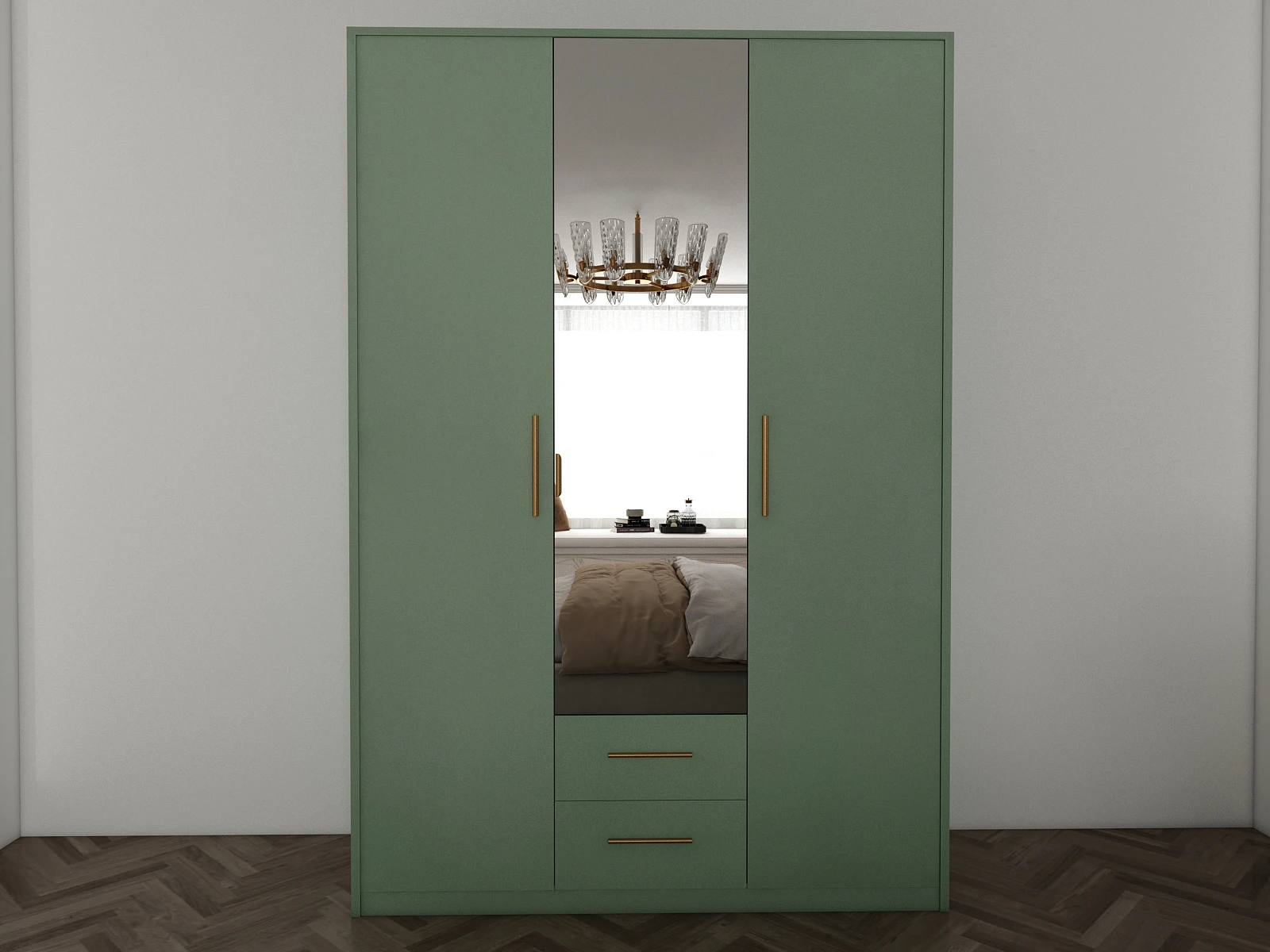 165-1752872834-687ab782c8a90-w-main.webp Swindon Green 3 door 120cm wardrobe - Image 1