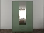 Swindon Green 3 Door 135cm Wardrobe