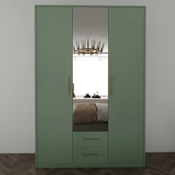 Swindon Green 3 Door 135cm Wardrobe