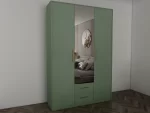Swindon Green 3 Door 135cm Wardrobe - Image 3