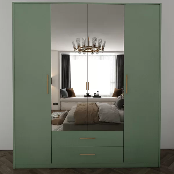 Swindon Green 4 Door 180cm Wardrobe