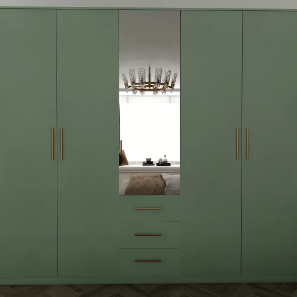 Swindon Green 5 door 200cm wardrobe