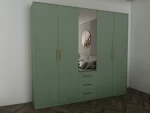 Swindon Green 5 door 200cm wardrobe - Image 3