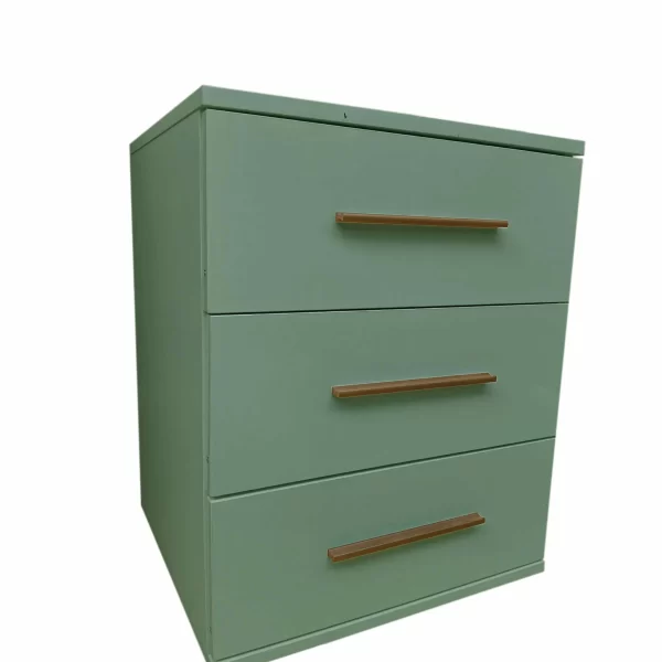 Swindon Green 3 Drawer Bedside