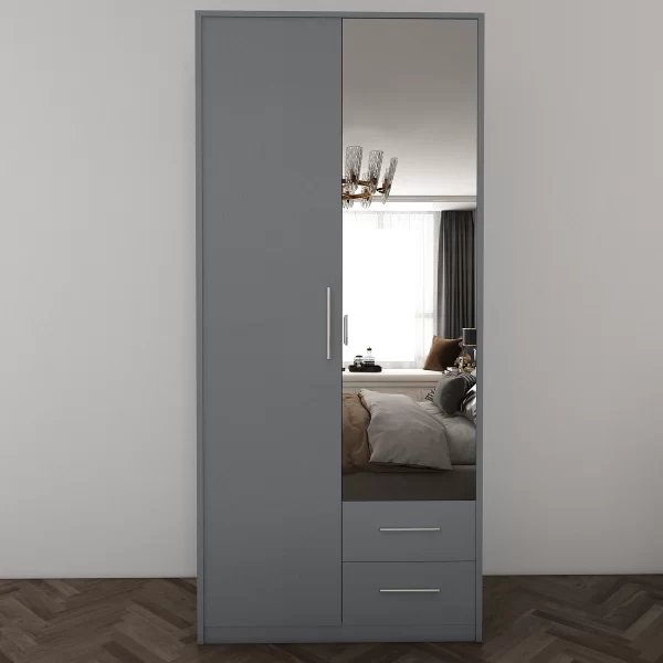Swindon Grey 2 Door Wardrobe