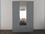 Swindon Grey 3 Door 135cm Wardrobe