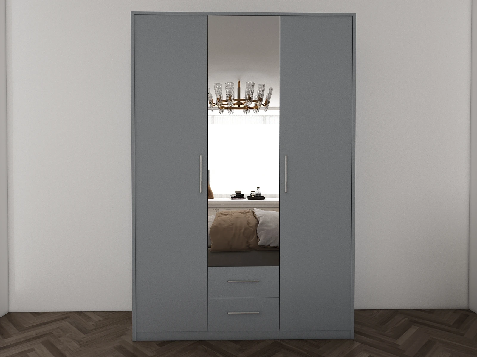 173-1752872370-687ab5b2a87e2-w-main.webp Swindon Grey 3 Door 135cm Wardrobe - Image 1