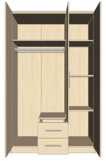 Swindon Grey 3 Door 135cm Wardrobe - Image 4