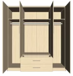 Swindon Grey 4 Door 180cm Wardrobe - Image 3