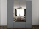 Swindon Grey 4 Door 180cm Wardrobe