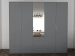 Swindon Grey 5 Door 200cm Wardrobe - Image 3