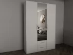 swindon white 3 Door  135cm wardrobe - Image 3