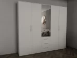 Swindon white 5 door 200cm wardrobe - Image 3